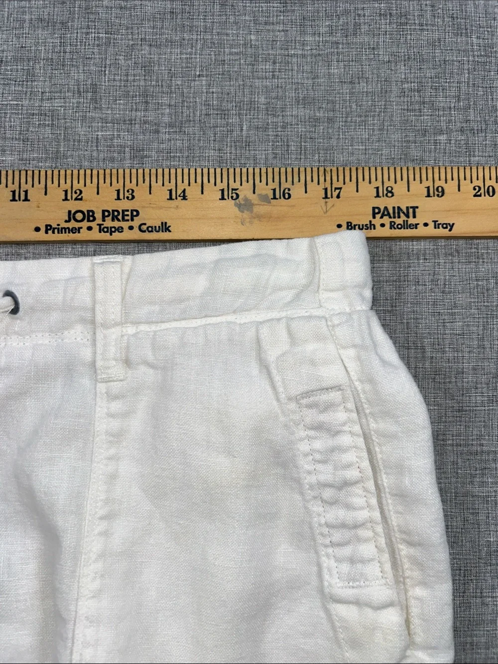 Guess Jeans Men’s 34x32 White Linen Cargo Pants Resort Beach Drawstring